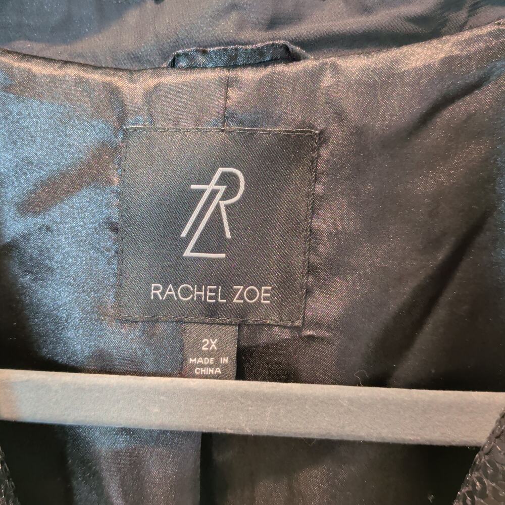 Rachel Zoe Plus Sz 2X Black All Over Sequin Blazer Jacket Glam Wedding Event - Picture 4 of 6